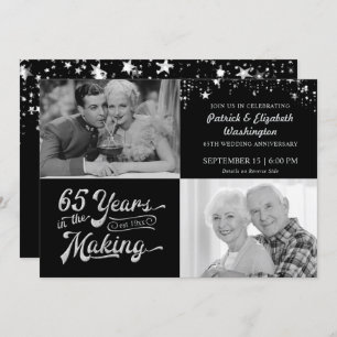 Invitation 65e anniversaire du Mariage Alors et maintenant Ph