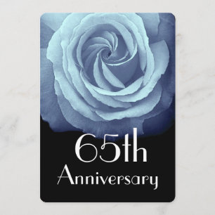 Invitation 65e anniversaire du Mariage Sky Blue Rose A05