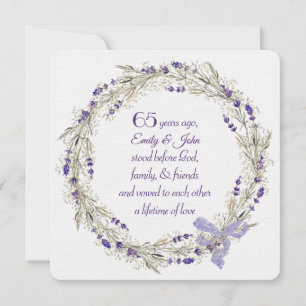 Invitation 65e anniversaire du Parti Lavender Wreath