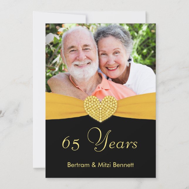 Invitation 65e Anniversaire - Faux Poche - Cartons d'invitati (Devant)