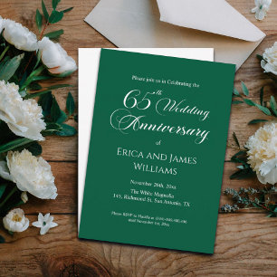 Invitation 65e anniversaire Mariage de Blue Sapphire Élégant