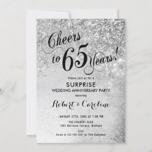 Invitation 65e anniversaire Mariage de surprise - Argent