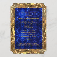 65e anniversaire Mariage or bleu saphir chic