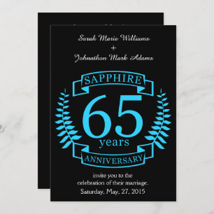 Invitation 65e ANNIVERSAIRE Mariage SAPPHIRE