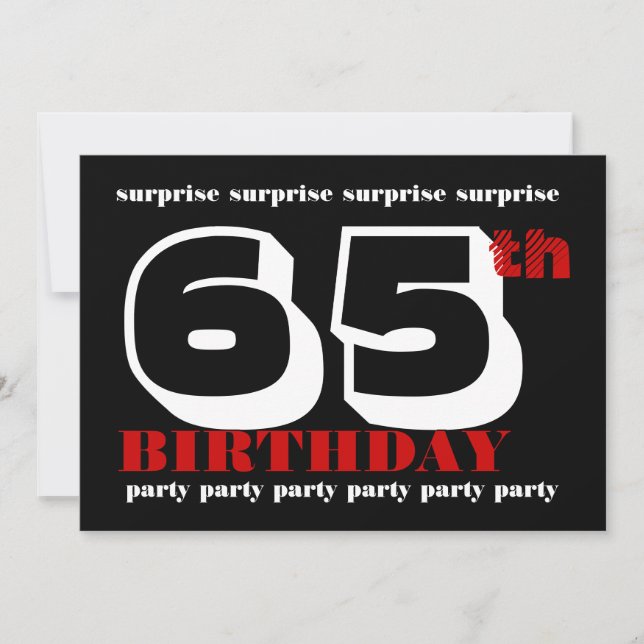 Invitation 65e Modèle d'invitation à la fête d'anniversaire S (Devant)