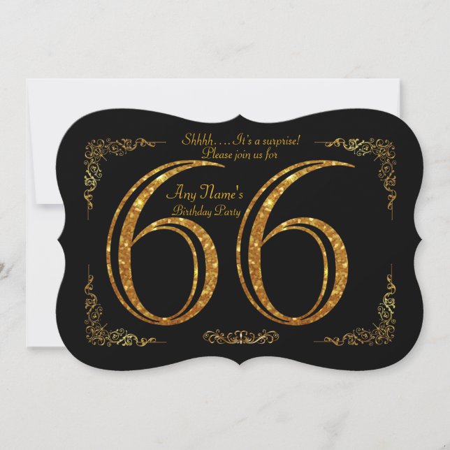 Invitation 66ème, fête d'anniversaire 66ème, grand Gatsby, no (Devant)