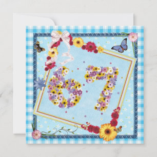 Invitation 67e fête d'anniversaire Fleurs d'invitation, papil