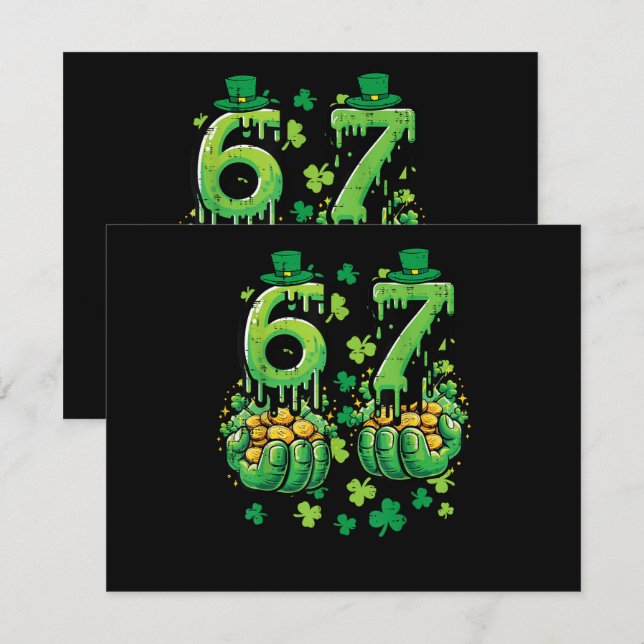 Invitation 6 7 Jour de la Saint-Patrick (Devant / Derrière)
