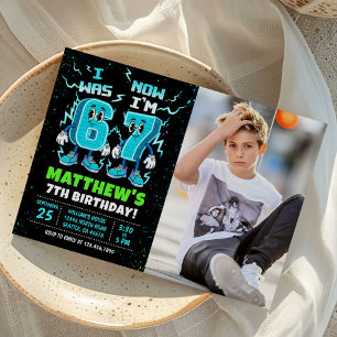 Invitation 6 7 Meme Graffiti Six Seven Photo d'anniversaire