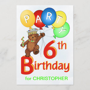 Invitation 6e anniversaire de la Royal Teddy Bear