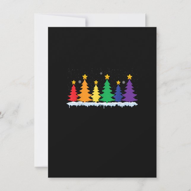 Invitation 702p LGBT Flag Christmas Tree Merry Xmas Gay LGBT  (Devant)