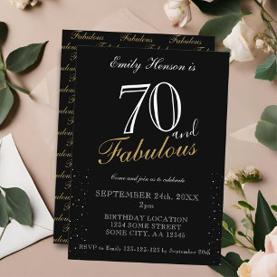 Invitation 70 ans et Fabuleux Élégant écriture Anniversaire 