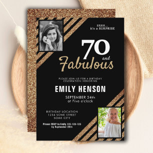 Invitation 70 ans et Fabuleux Paillettes Dorées 2 Photo 70e A