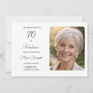 Invitation 70 ans et Fabuleux Photo Fête d'anniversaire de 7