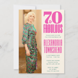 Invitation 70 & Chic Fabuleux Photo Verticale 70e Anniversair