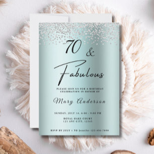 Invitation 70 Fabuleux Turquoise Parties scintillant Diamond