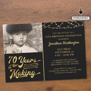 Invitation 70e anniversaire 70 ans dans l'or noir