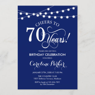 Invitation 70e anniversaire - Bleu bleu marine