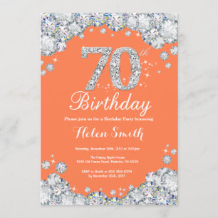 Invitation 70e anniversaire Coral et Diamant d'argent