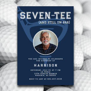 Invitation 70e anniversaire de fête Photo moderne Golf Marine