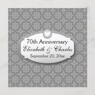 Invitation 70e Anniversaire de Mariage Anniversaire Platine Z