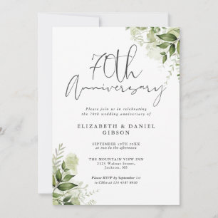 Invitation 70e Anniversaire de Mariage Floral de Verdure