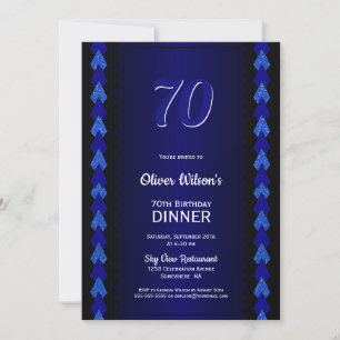 Invitation 70e anniversaire Dîner Noir et Bleu
