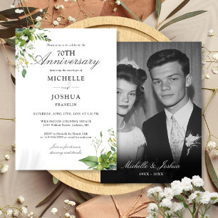 Invitation 70e anniversaire du Mariage Floral Green Photo