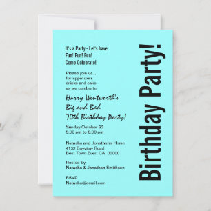 Invitation 70e anniversaire du Turquoise Black Budget V101H