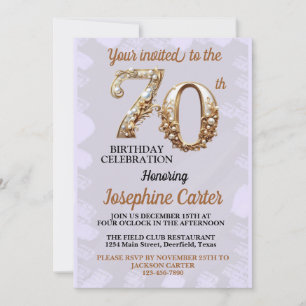 Invitation 70e anniversaire Elegant Party