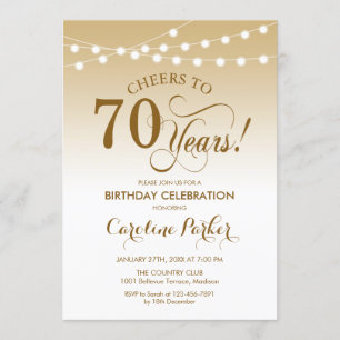 Invitation 70e anniversaire - Gold White
