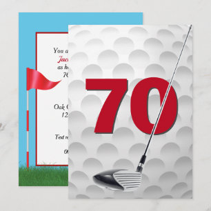 Invitation 70e anniversaire Golf Theme Party