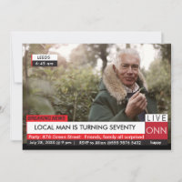 70e anniversaire Hommes 🎉 Funny TV News Faux Médi