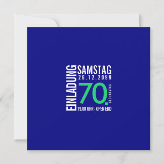 Invitation 70e anniversaire (imprimée individuelle