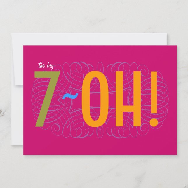 Invitation 70e anniversaire - le Big 7-OH! (Devant)