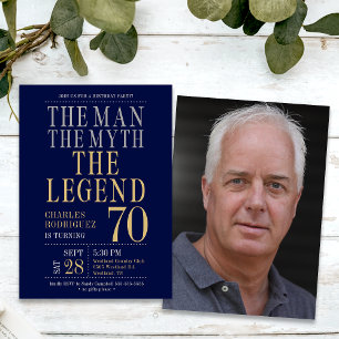 Invitation 70e anniversaire L'homme Le mythe La légende Photo