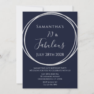 Invitation 70e anniversaire Marine Argent Anniversaire