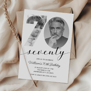 Invitation 70e anniversaire minimaliste Soixante-dix photo