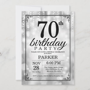 Invitation 70e anniversaire Parties scintillant d'