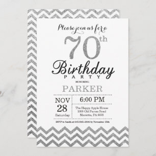 Invitation 70e anniversaire Parties scintillant d'