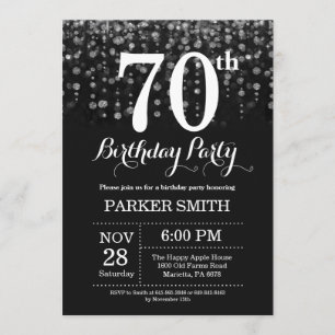 Invitation 70e anniversaire Parties scintillant d'