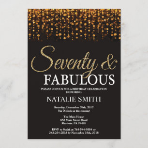 Invitation 70e anniversaire Soixante-dix et fabuleuse Parties