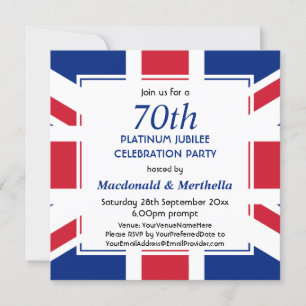 Invitation 70e Célébration Platine UNION JACK