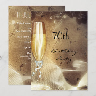 Invitation 70e coupe de champagne Sepia