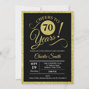 Invitation 70e fête d'anniversaire - Black Gold N'IMPORTE QUE