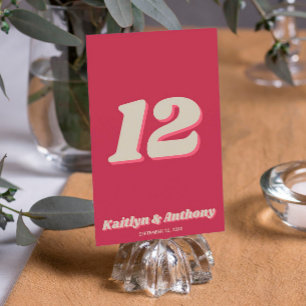 Invitation 70's Retro Super Viva Magenta Mariage Table No.