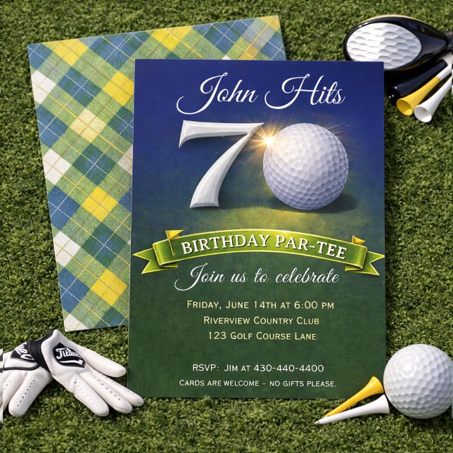 Invitation 70th Birthday Golf Theme  (Créateur téléchargé)
