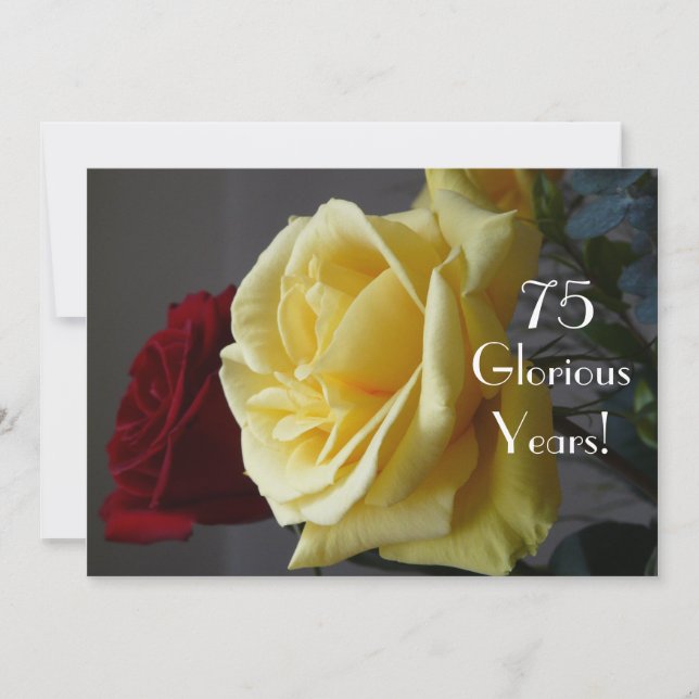 Invitation 75 GloriousYears ! - Anniversaire/deux Rose-avec (Devant)