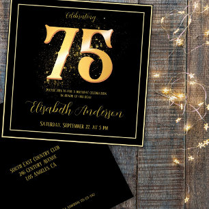 Invitation 75e anniversaire célébrant l'or noir