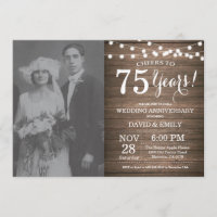 75e anniversaire de mariage Bois rustique